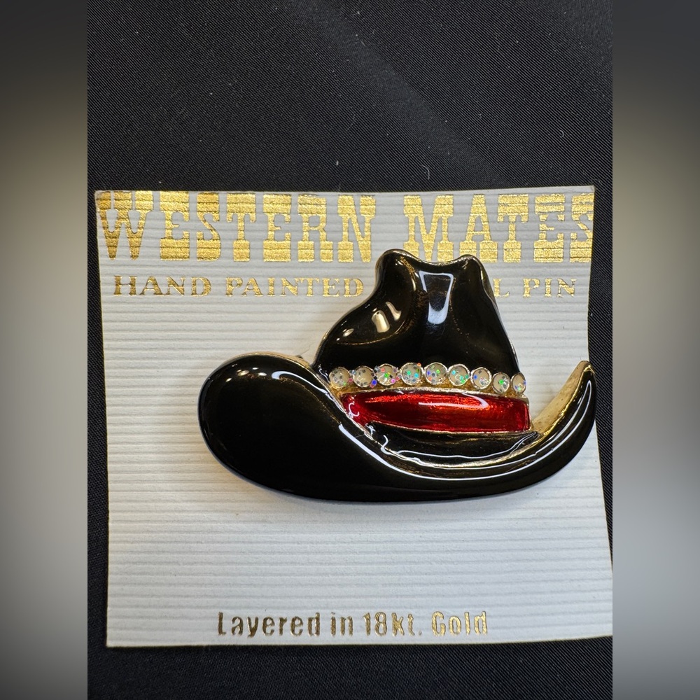 NWT Western Mates Hat Hand Painted Enamel Pin
